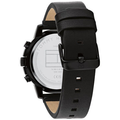Tommy Hilfiger Troy 1792110 Multi-Function Black Dial Men's Black Leather Watch