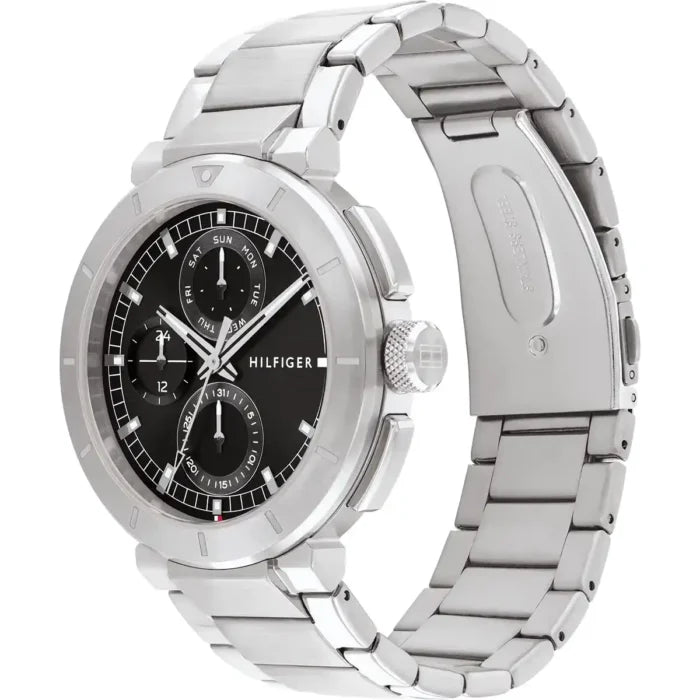 Tommy Hilfiger Men’s Watch – Model 1792116 Silver Black Edition
