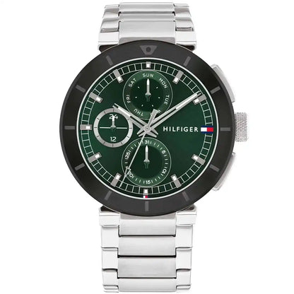 Tommy Hilfiger Men’s Watch – Model 1792117 Silver Green Edition