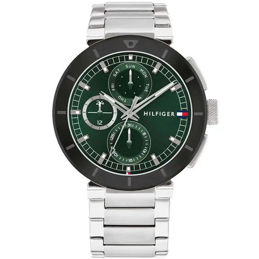 Tommy Hilfiger Lorenzo 1792117 Silver-Tone Green Dial Men's Watch