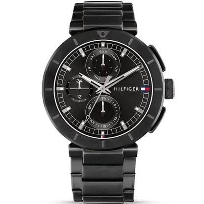 Tommy Hilfiger Men's Watch – Model 1792119 Lorenzo | Black Stainless-Steel Chronograph Design