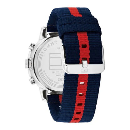 Tommy Hilfiger Men’s Watch – Model 1792124 | Sporty Blue Design with Red Accents