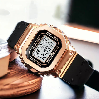 SKMEI 1796 ساعة رياضية فاخره للجنسين لون نحاسي