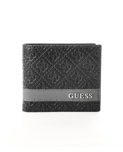 GU Black Leather Wallet For Men 83#