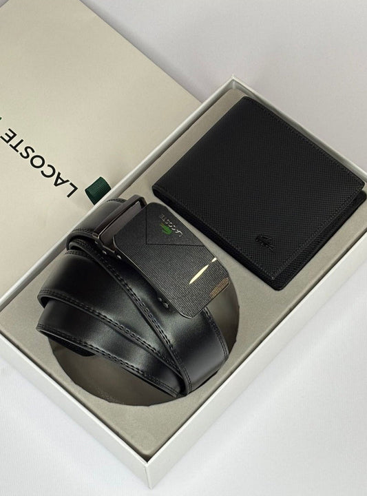 LC Leather Wallet-Belt Set For Men 19#