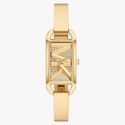 Michael Kors Women's MK Empire Three-Hand Gold-Tone Stainless Steel Logo Bracelet Watch (Model: MK4840), Gold, Modern