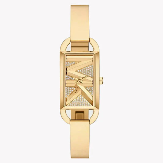 Michael Kors Women's MK Empire Three-Hand Gold-Tone Stainless Steel Logo Bracelet Watch (Model: MK4840), Gold, Modern
