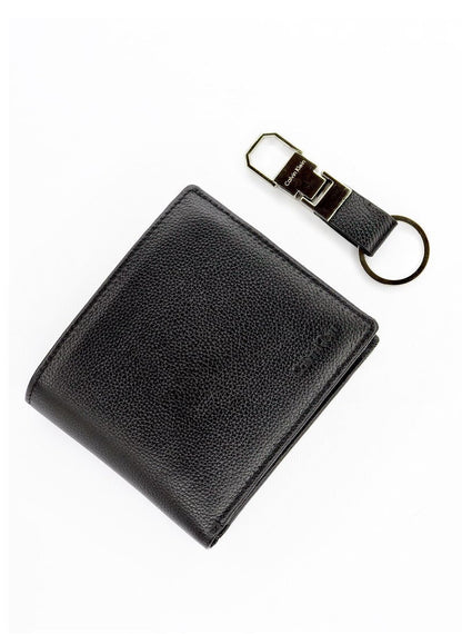 CK Black Leather Wallet-Keychain Set For Men 8#