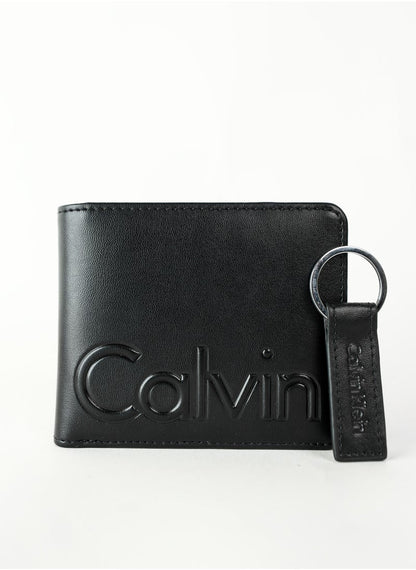 CK Black Leather Wallet-Keychain Set For Men 4#