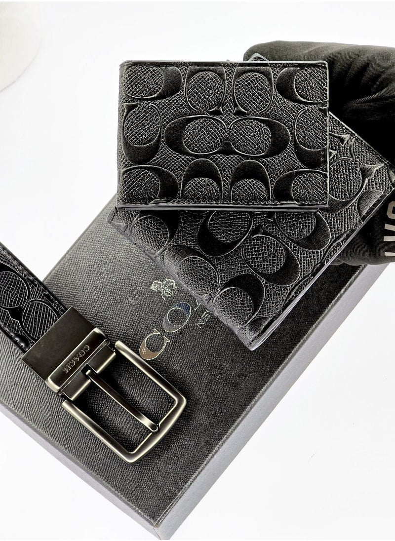 Coach Signature Wallet & Reversible Belt Set For Men 23