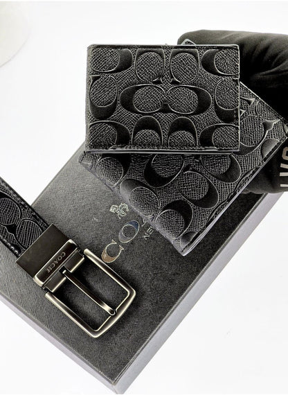 Coach Signature Wallet & Reversible Belt Set For Men 23