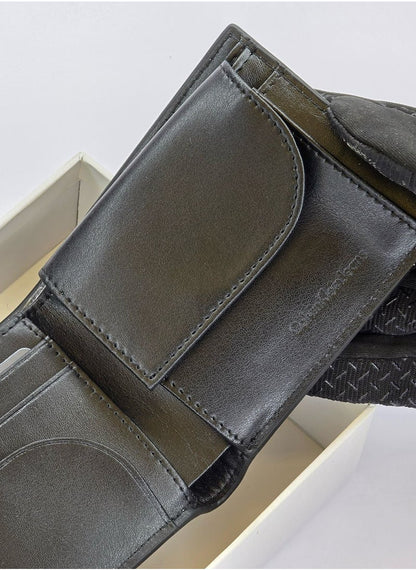 CK Black Leather Wallet-Belt Set For Men 17#