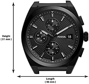 Fossil Everett Men’s Chronograph Watch – Black Stainless Steel with Black Dial | 42mm Bold Design | FS5797