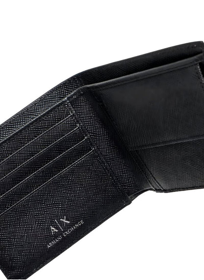 AX Black Leather Wallet & Keychain Set For Men 17#