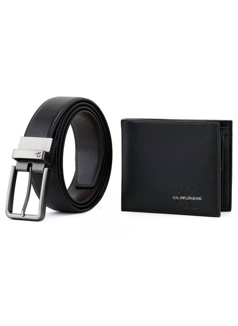 CK Black Leather Wallet-Belt Set For Men 11#