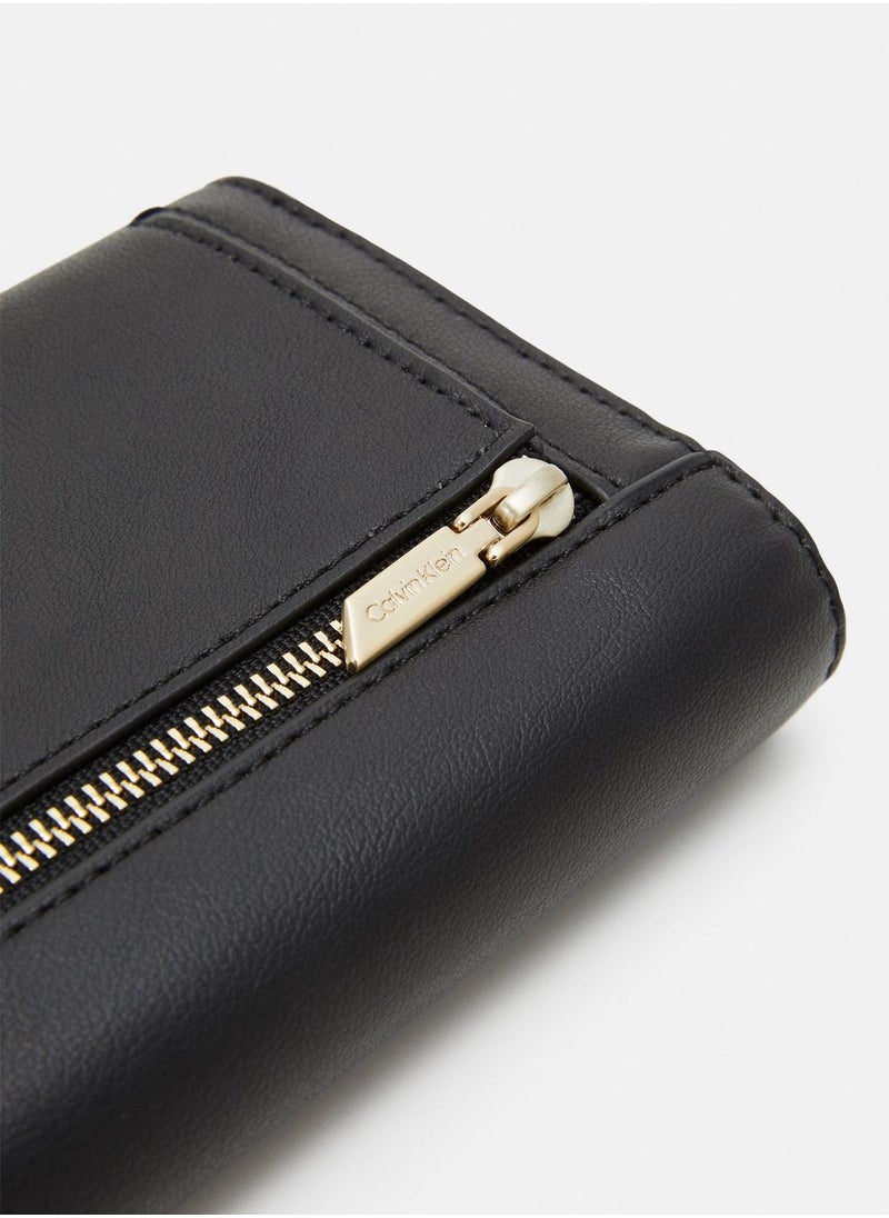 CK Black Leather Trifold Wallet For Women 79#