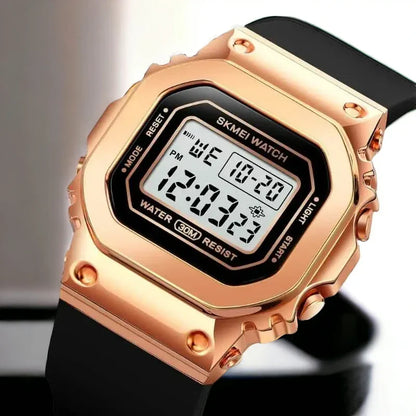 SKMEI 1796 ساعة رياضية فاخره للجنسين لون نحاسي