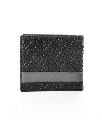 GU Black Leather Wallet For Men 83#