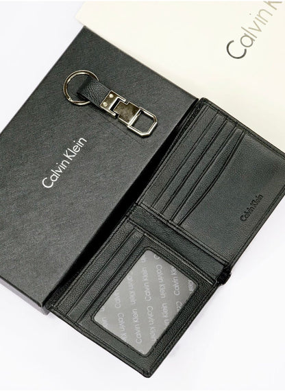 CK Black Leather Wallet-Keychain Set For Men 8#