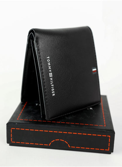 TH Black Leather Wallet For Men 1#