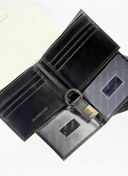 CK Black Leather Wallet-Keychain Set For Men 9#