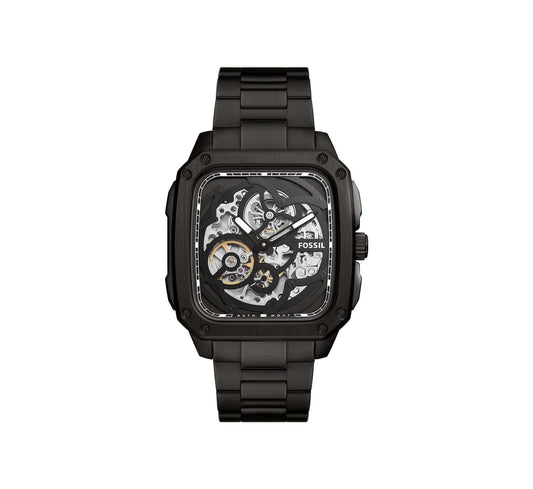 Fossil Inscription Automatic Skeleton Watch for Men – Black Dial & Black Stainless Steel Strap (BQ2574)
