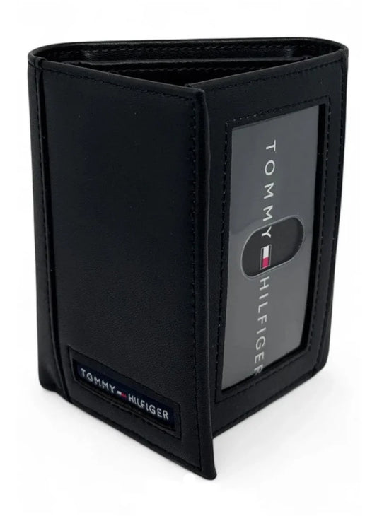 TH Black Leather Wallet-Keychain Set For Men 2#