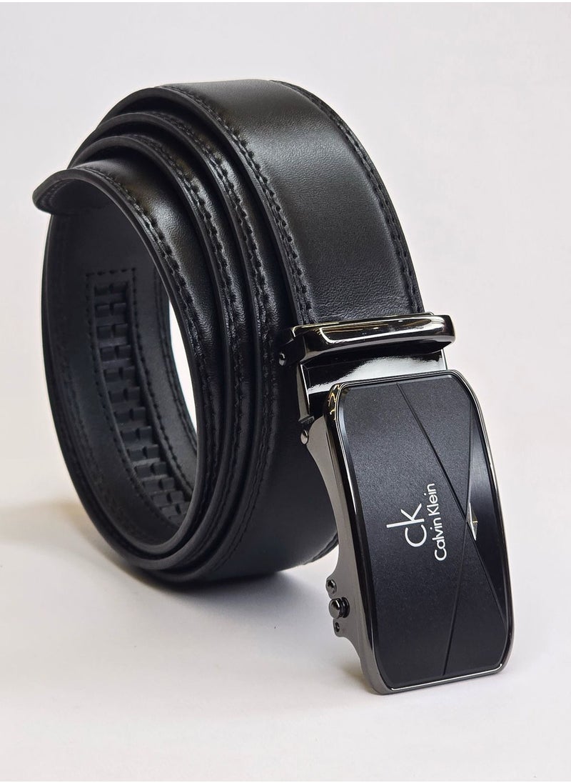 CK Black Leather Wallet-Belt Set For Men 17#