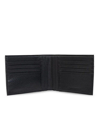 EA Black Leather Wallet & Keychain Set For Men 12#
