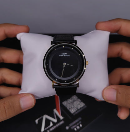 IBSO Slim Leather Belt Watch - Golden Frame - S8160G