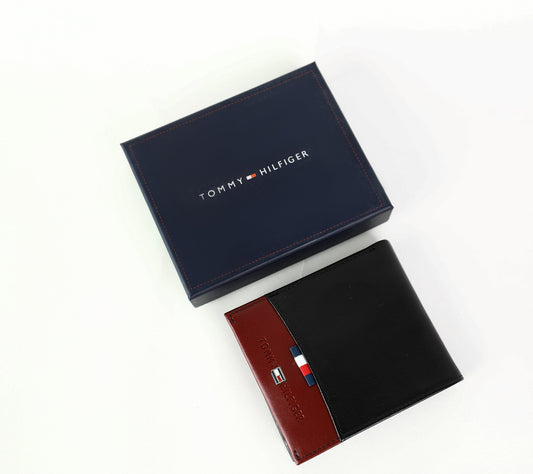 TH Black Leather Bifold Wallet For Men 5#