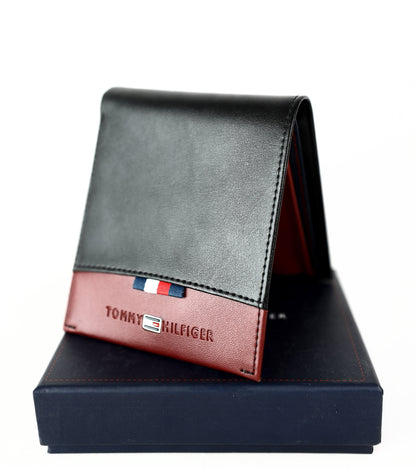 TH Black Leather Bifold Wallet For Men 5#