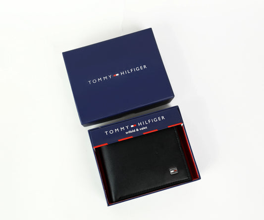 TH Black Leather Wallet For Men 17#