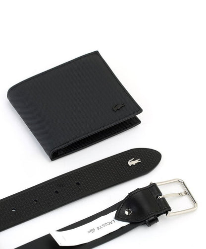 LC Black Leather Wallet-Belt Set For Men 18#