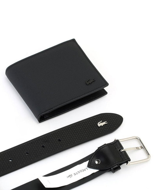 LC Black Leather Wallet-Belt Set For Men 18#