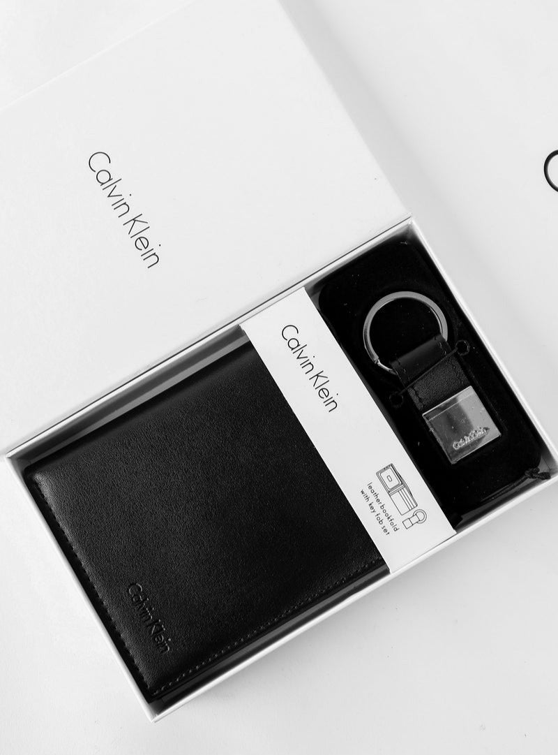 CK Black Leather Wallet-Keychain Set For Men 5#