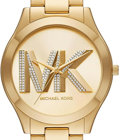 Michael Kors MK4732 Women’s Gold Dial Gold Stainless Steel Crystal Logo Watch