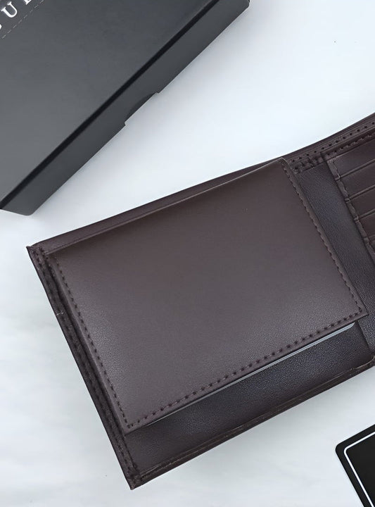GU Brown Leather Wallet For Men 85#