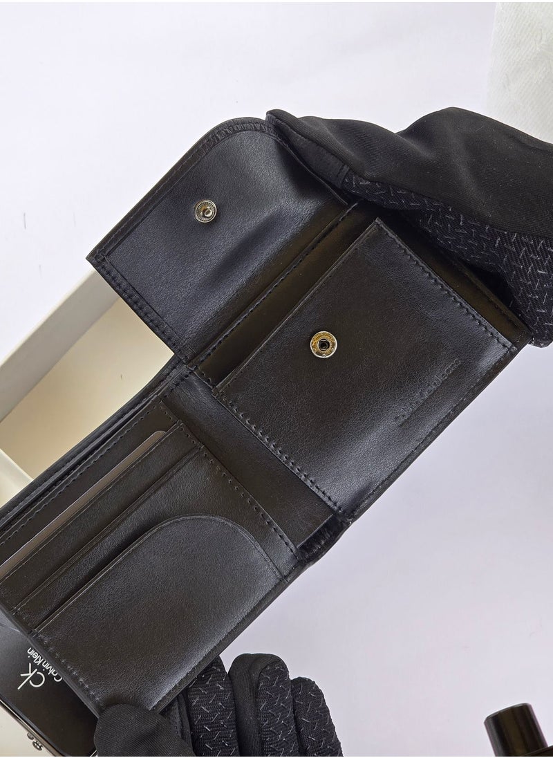 CK Black Leather Wallet-Belt Set For Men 17#