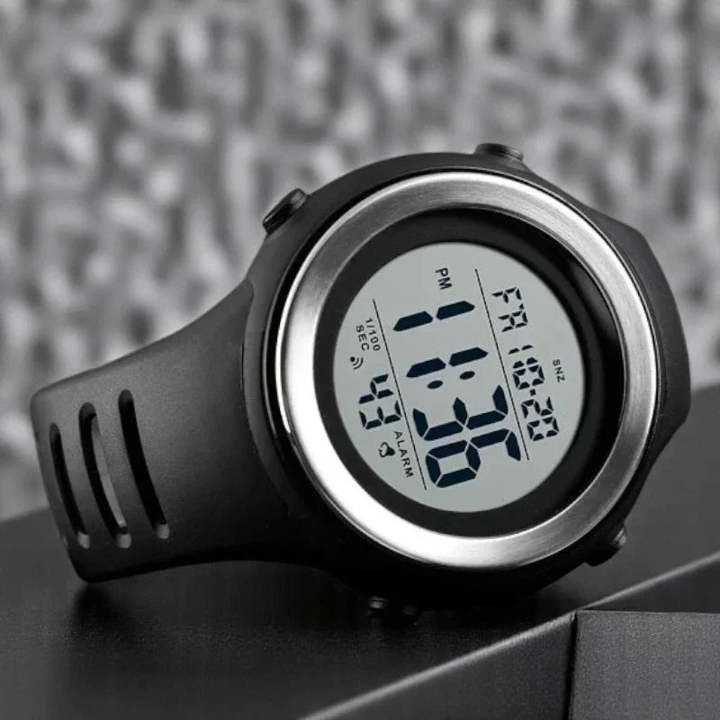 SKMEI 1394 ساعة رياضية بلون اسود متينة، متعددة الوظائف