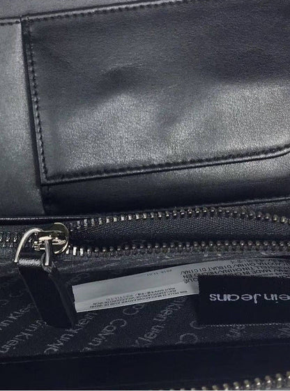 CK Long Black Leather Wallet For Unisex 76#