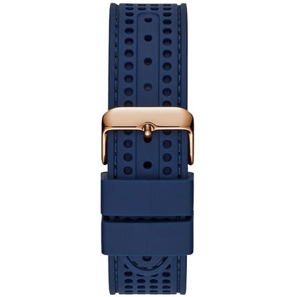 Guess Fleet W0971G3 Men's Rose Gold Case Blue Dial Rubber Watch
