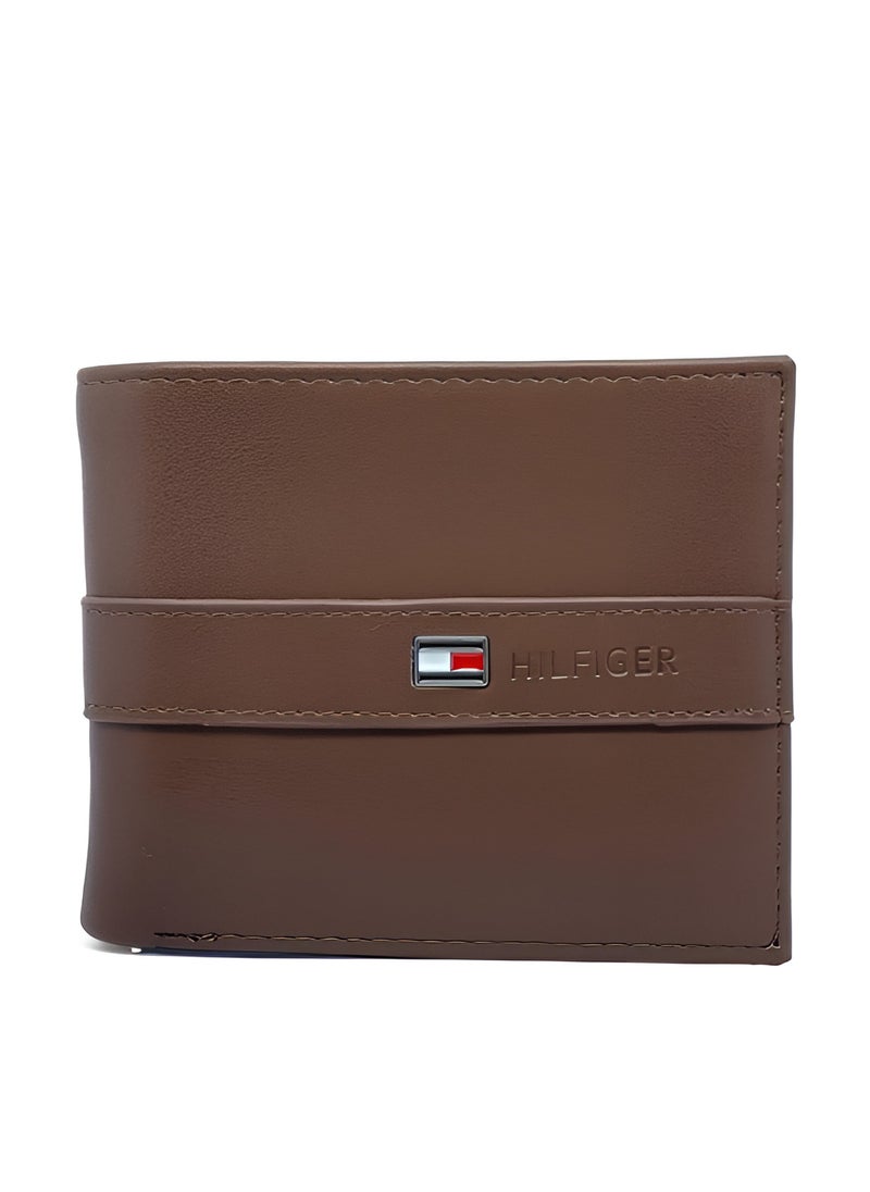 TH Brown Leather Wallet For Men 24#