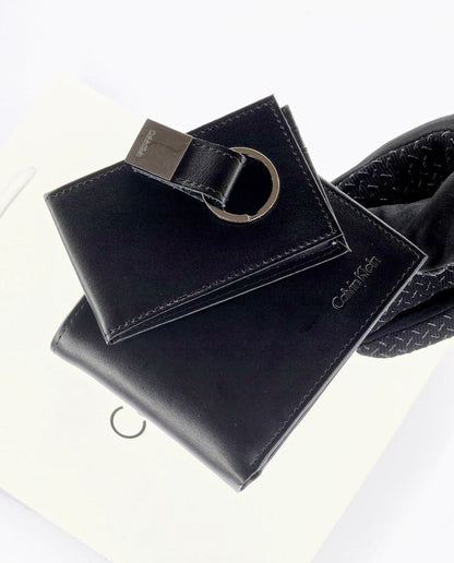CK Black Leather Wallet-Keychain Set For Men 9#