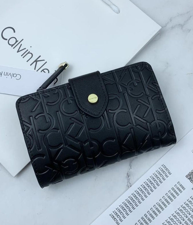 CK Black Leather Wallet For Women 81#