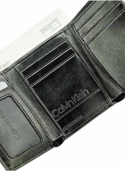 CK Monogram Trifold Black Wallet For Men 62#