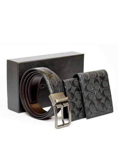 Coach Signature Wallet & Reversible Belt Set For Men 23