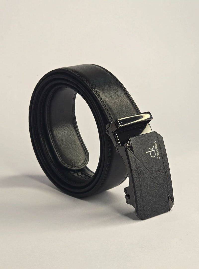 CK Black Leather Wallet-Belt Set For Men 9#