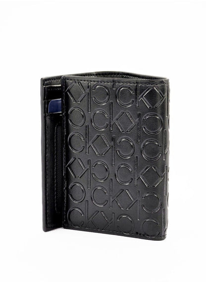 CK Monogram Trifold Black Wallet For Men 62#