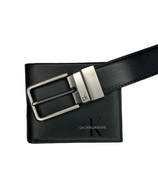 CK Black Leather Wallet-Belt Set For Men 11#